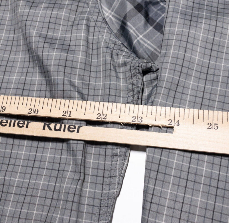Lululemon Reversible Jacket Men's XL Plaid Check Gray Reflective Zip Windbreaker