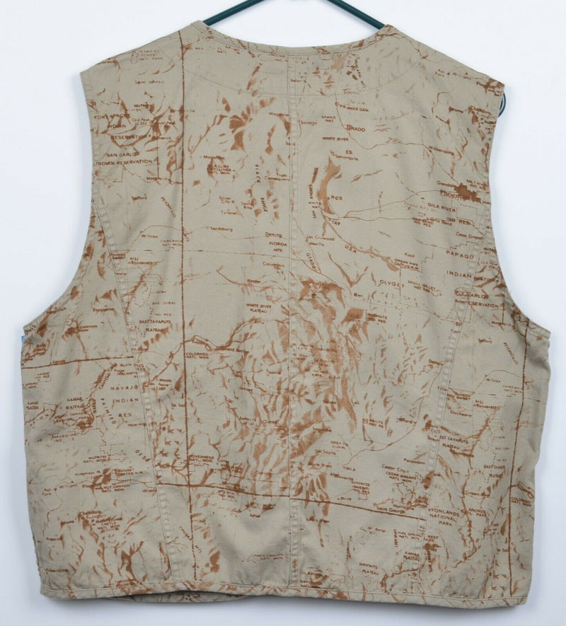 Vtg 1996 Warner Brothers Men's Sz XL Road Runner Wile E. Coyote Map Vest