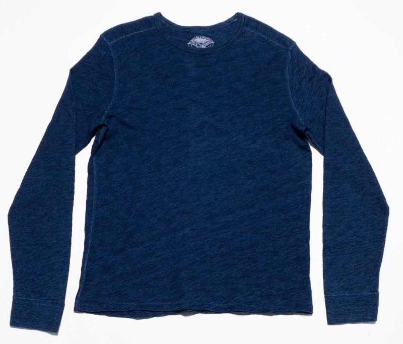 Wallace & Barnes Indigo Shirt Men's Medium Long Sleeve Crewneck Pullover Blue
