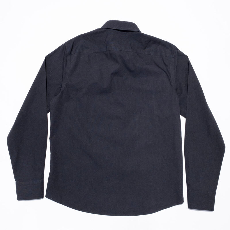 UNTUCKit Solid Black Shirt Men's Large Slim Fit Wrinkle Free Stone Long Sleeve