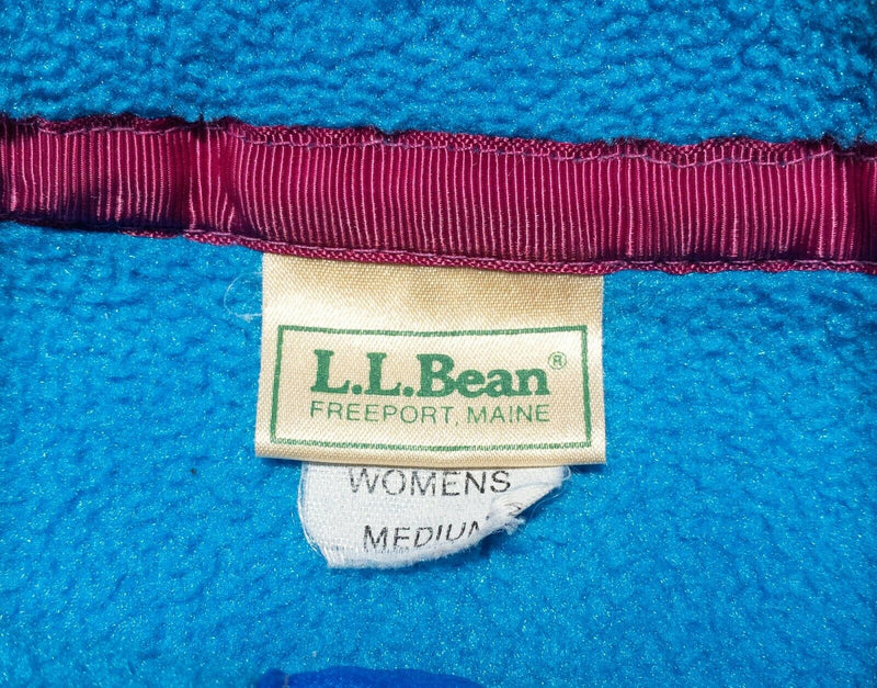 L.L. Bean Fleece Women's Medium Snap-T Pullover Blue Vintage 90s USA