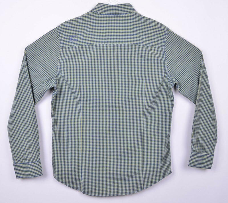 The Normal Brand Men's Medium Blue Green Plaid Gingham Check Long Sleeve Shirt