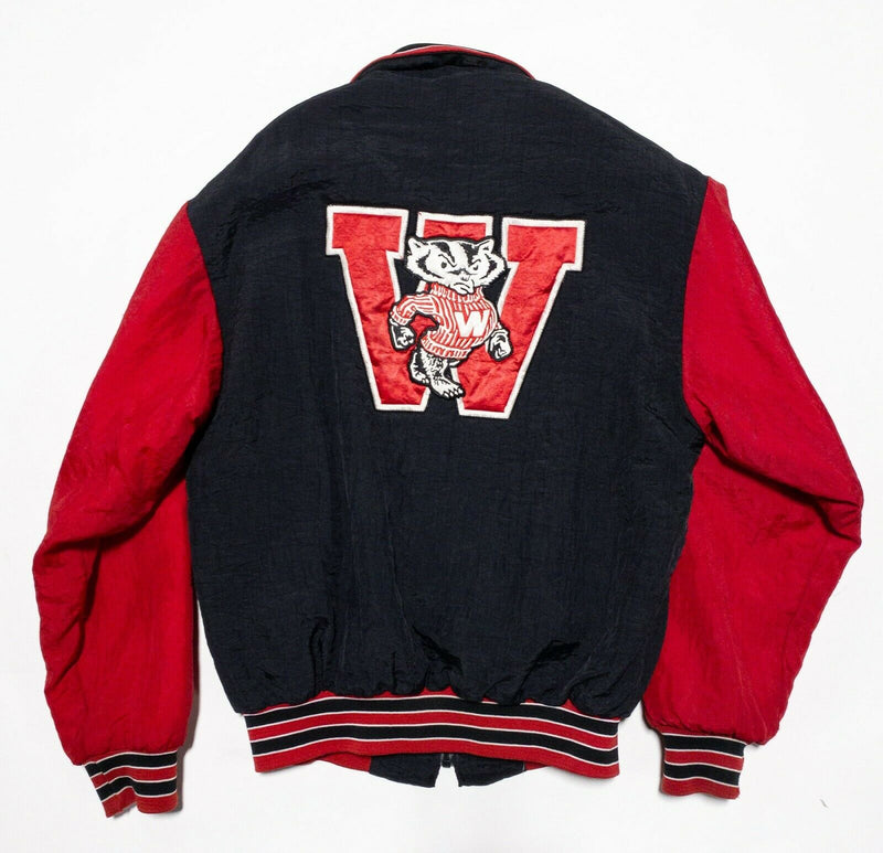 Wisconsin Badgers Vintage 90s Puffer Jacket Swingster Black Red Men's Small
