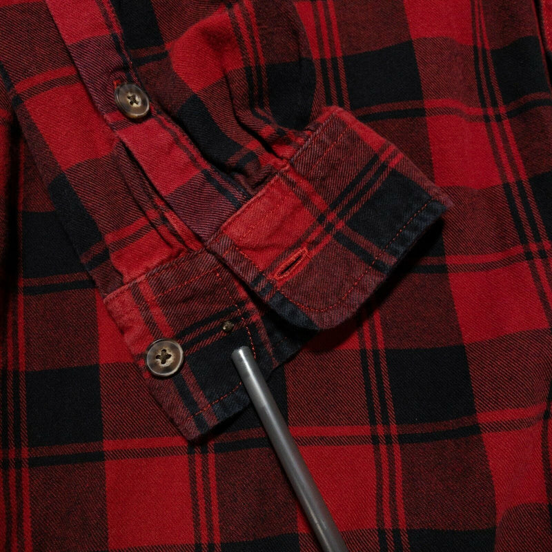Duluth Trading Shirt 2XLT Tall Men's Flannel Red Plaid Free Swingin' Long Sleeve