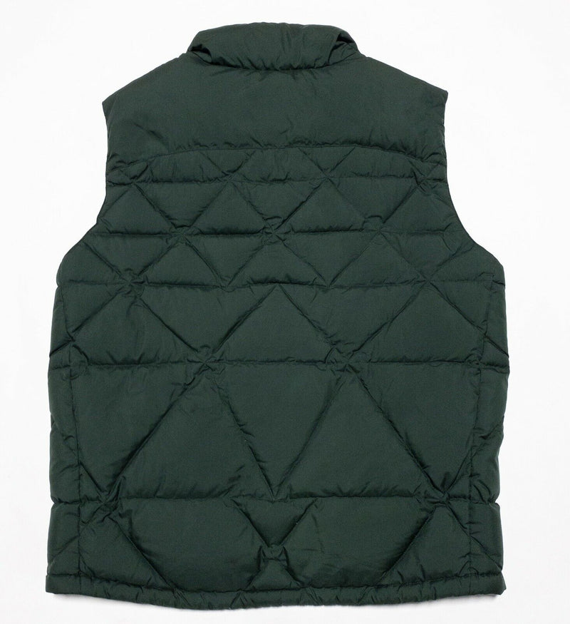 REI Down Puffer Vest Men's Large Diamond Quilt Dark Green Full Zip Outdoor