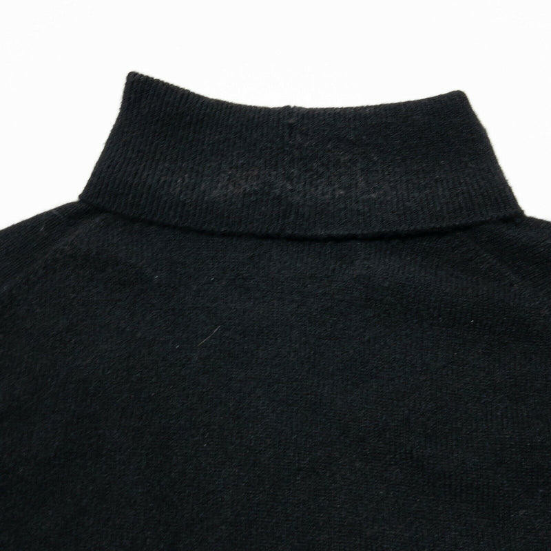 Brooks Brothers Cashmere Turtleneck Sweater Black Knit Vintage 80s Men's Large