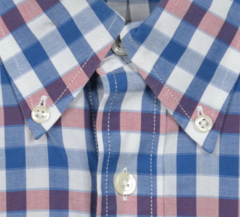 Brooks Brothers Men's XL Blue Red Check Regent Long Sleeve Button-Down Shirt