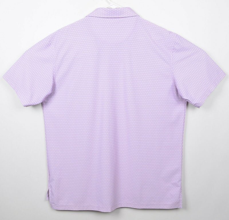Peter Millar Men's Sz Large Crown Sport Purple Geometric Golf Polo Shirt
