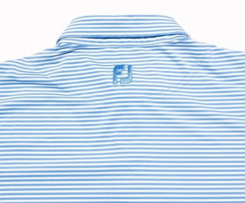 FootJoy Golf Polo XL Men's Wicking Blue White Striped Performance Burger King