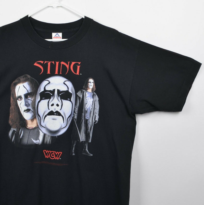 Vtg 1998 Sting WCW Men's Sz XL Wrestling Mask WWF Wrestling Wolfpack T-Shirt