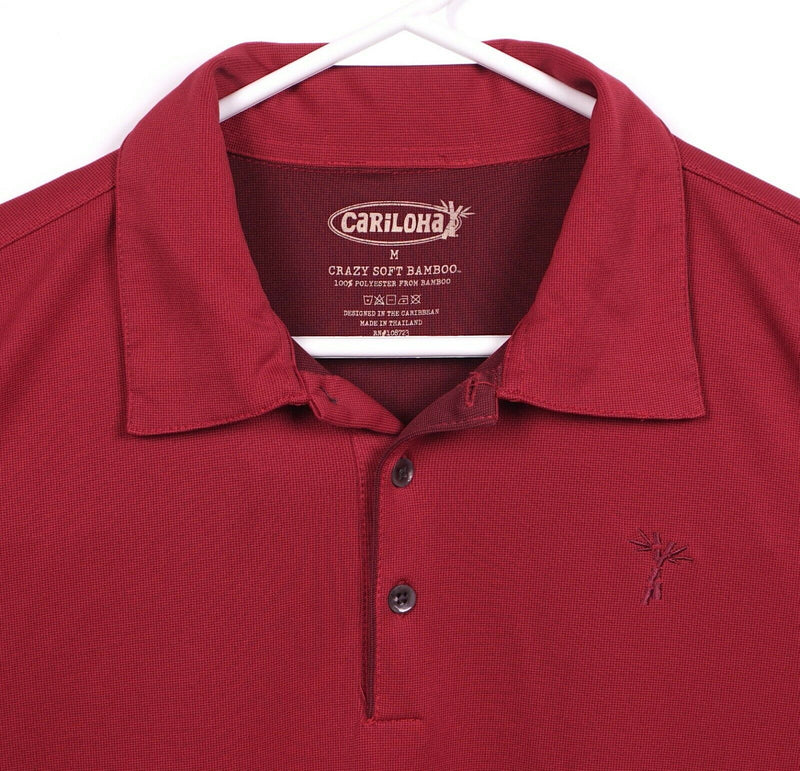 Cariloha Men's Medium Crazy Soft Bamboo Red Polyester Wicking Polo Shirt