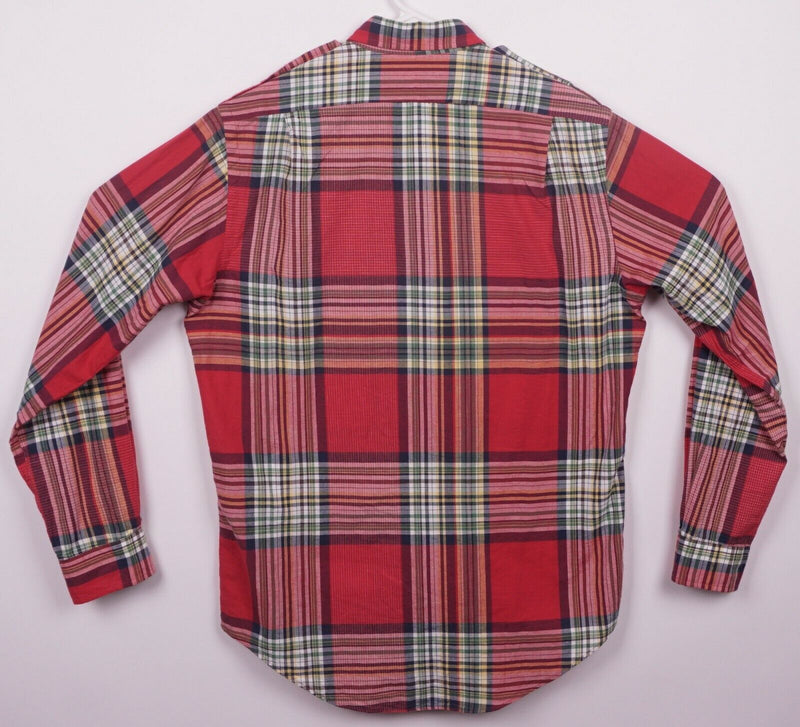 Polo Ralph Lauren Men's Medium Red Plaid Long Sleeve Military Safari Shirt