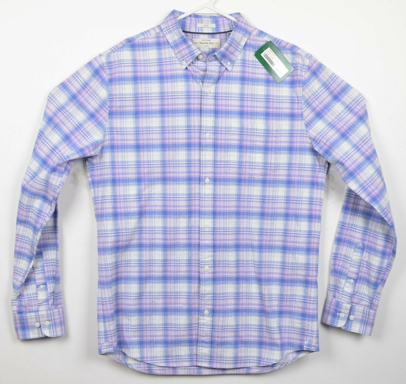 Hawker Rye Men Large Slim Fit Stitch Fix Purple Stretch Button-Down Oxford Shirt