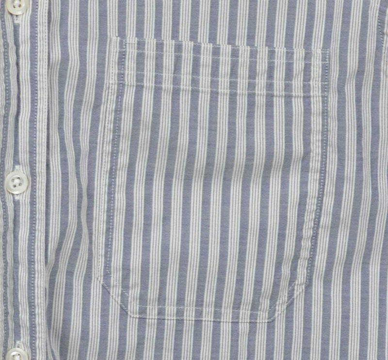 Billy Reid Men's Small Standard Cut Blue White Striped Italy Button-Down Shirt