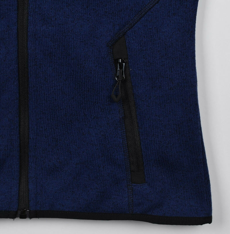 Stoic Women's XS Navy Blue Fleece Lined Zipped Pockets Full Zip Hooded Jacket