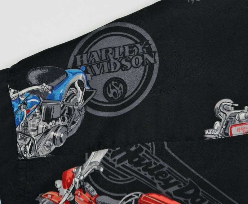 Harley Davidson Men's Sz Medium Tori Richard 100% Silk Motorcycle Hawaiian Shirt