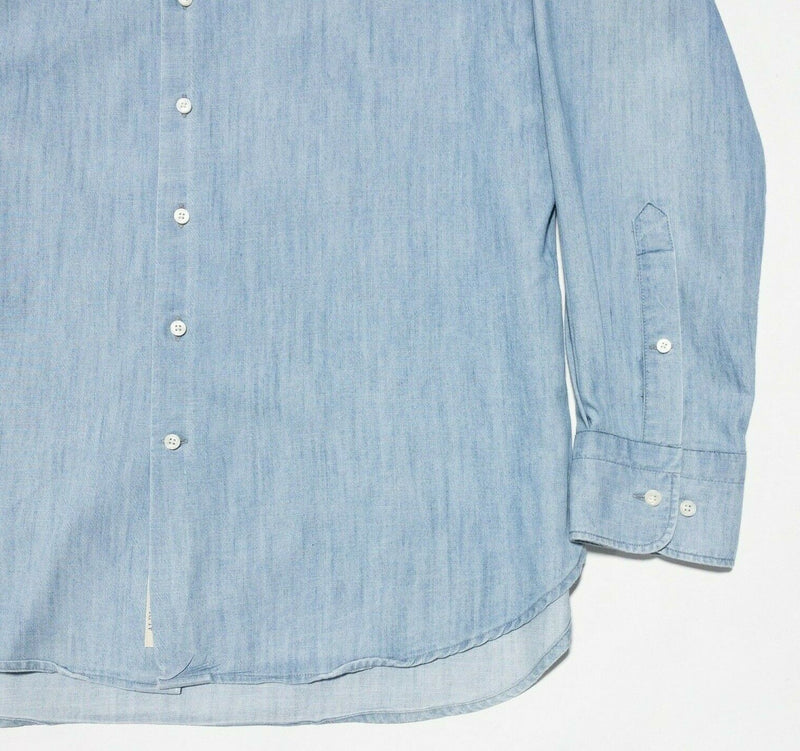 Suitsupply Shirt 16L Dress Shirt Albiate Denim Spread Collar Chambray Shirt 41