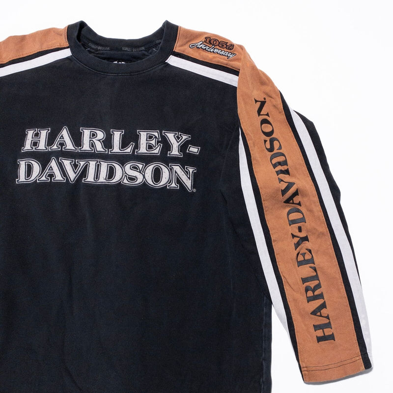 Harley-Davidson 105th Anniversary Sweatshirt Men's Large Wing Logo Black Orange
