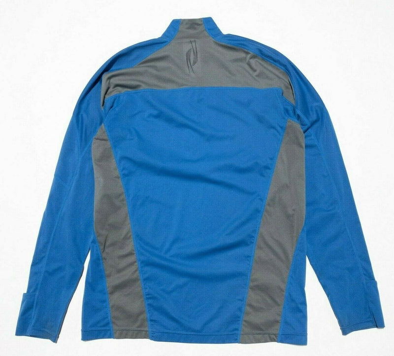 REI Men's Large Half-Zip Long Sleeve Mid Layer Blue Wicking Hiking Outdoor