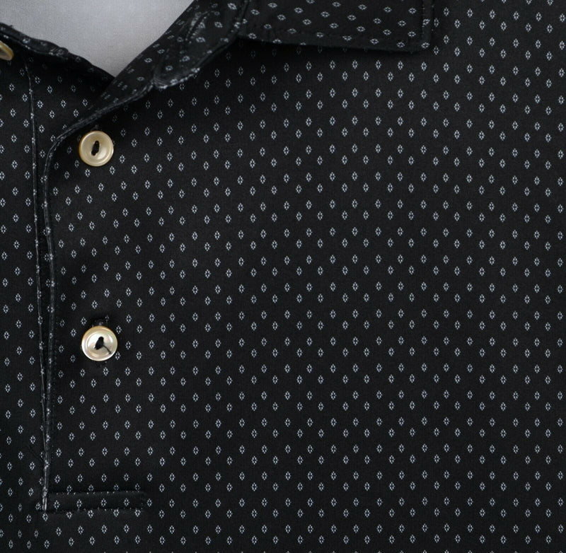 Peter Millar Summer Comfort Men's XL Black Polka Dot/Diamond Golf Polo Shirt