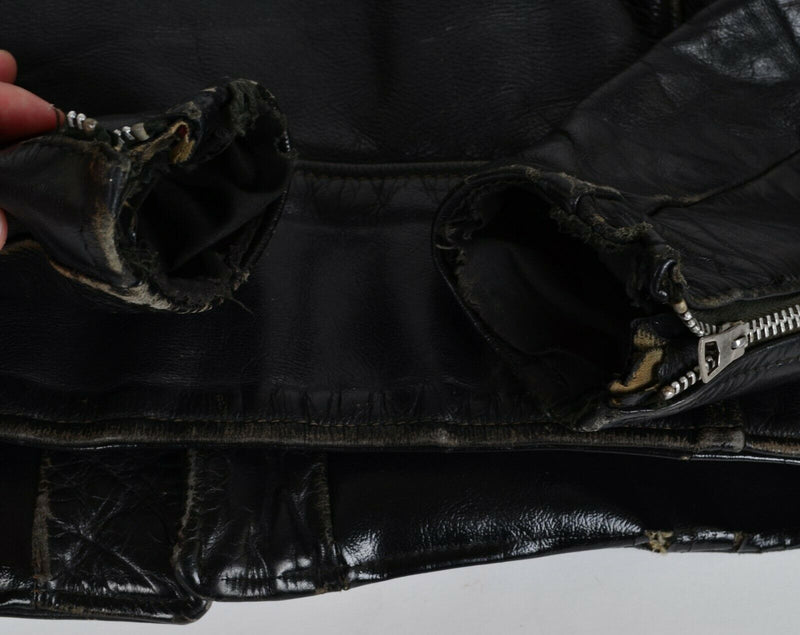 Vintage 80s Schott Men's 40 Perfecto 118 Black Leather USA Motorcycle Jacket