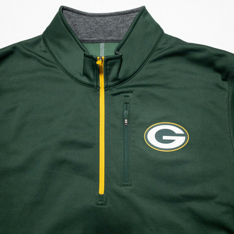 Green Bay Packers Men's Large Majestic Coolbase Green Wicking 1/4 Zip Jacket