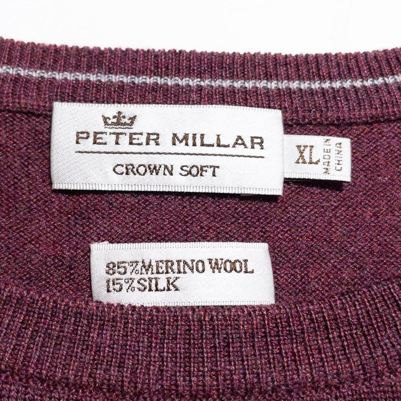 Peter Millar Crown Soft Sweater Men's XL Merino Wool Silk Blend Crewneck Red