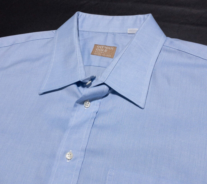 Gitman Bros. Vintage Shirt Men's 18.5-34 Light Blue USA Gitman Gold Classic