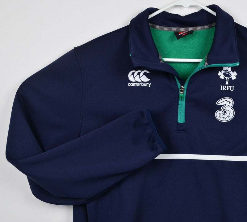 IRFU Irish Rugby Men's Small Canterbury of New Zealand Navy Blue 1/4 Zip Jacket