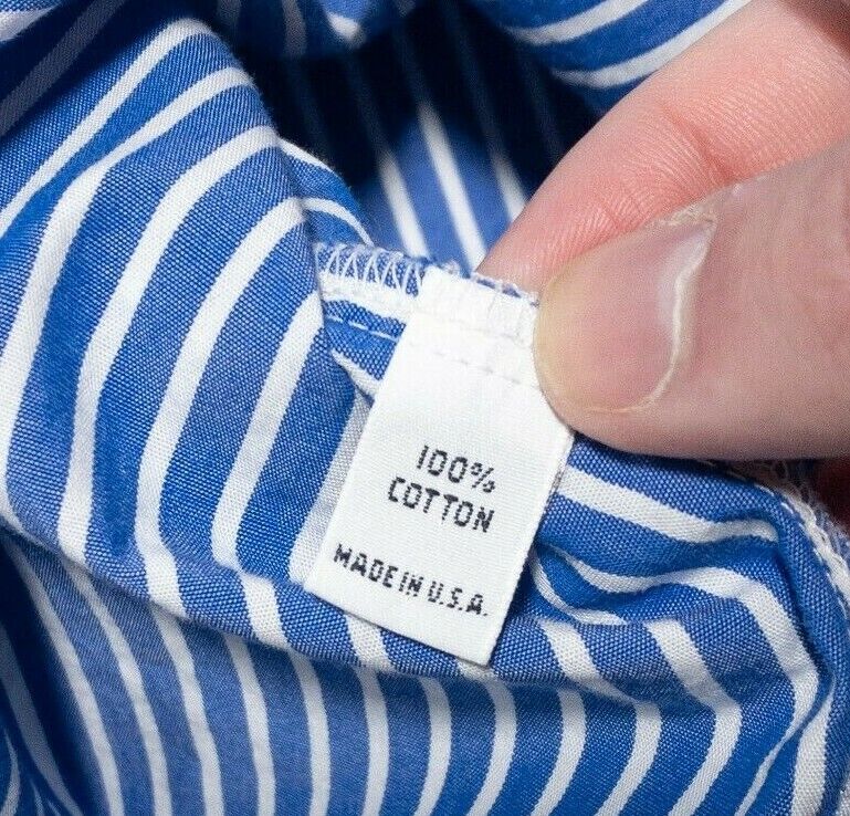 Gitman Bros. Shirt Men's Medium? Vintage Blue Striped Contrast Collar Dress USA