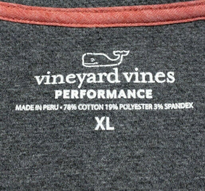 Vineyard Vines Performance 1/4 Zip Sweatshirt Whale Salmon Pink Preppy Men's XL
