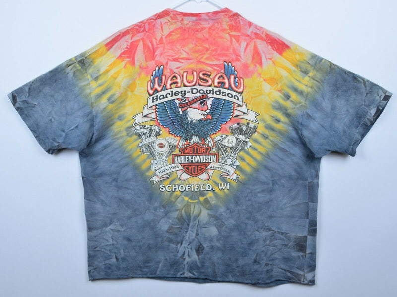 Vtg 1993 Harley-Davidson Men's 2XL? Cant Chain The Power Panther Tie-Dye T-Shirt