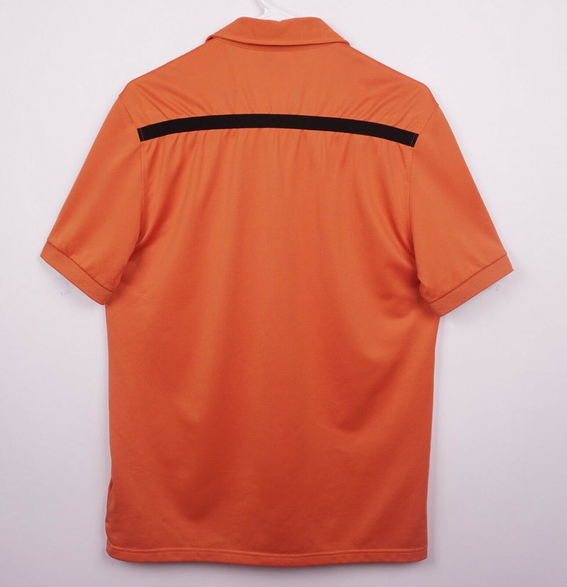 J. Lindeberg Men's Sz Medium Fieldsensor Orange Striped Golf Polo Shirt