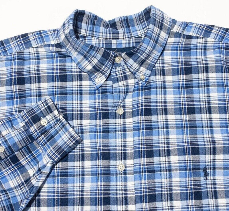 Polo Ralph Lauren XLT Classic Fit Men's Shirt Long Sleeve Blue Plaid Big & Tall