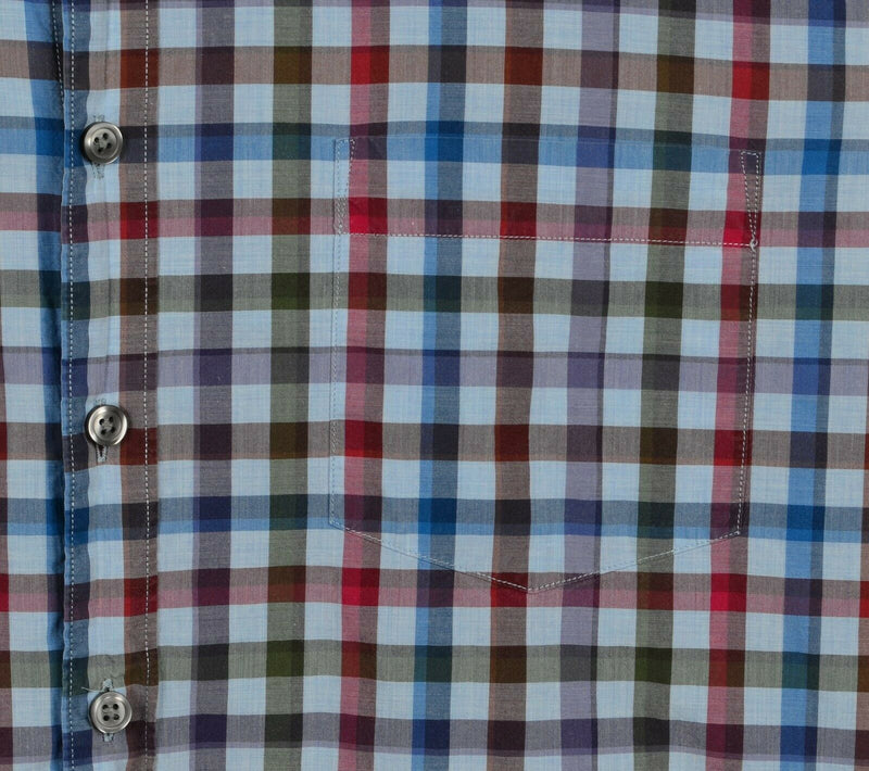 Rodd & Gunn Men's Sz Large Sport Fit Blue Red Plaid Check Long Sleeve Shirt
