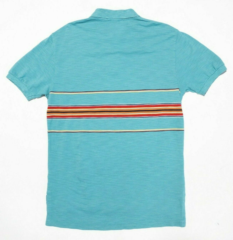 Polo Ralph Lauren Polo Shirt Medium Men's Turquoise Blue Center Stripe