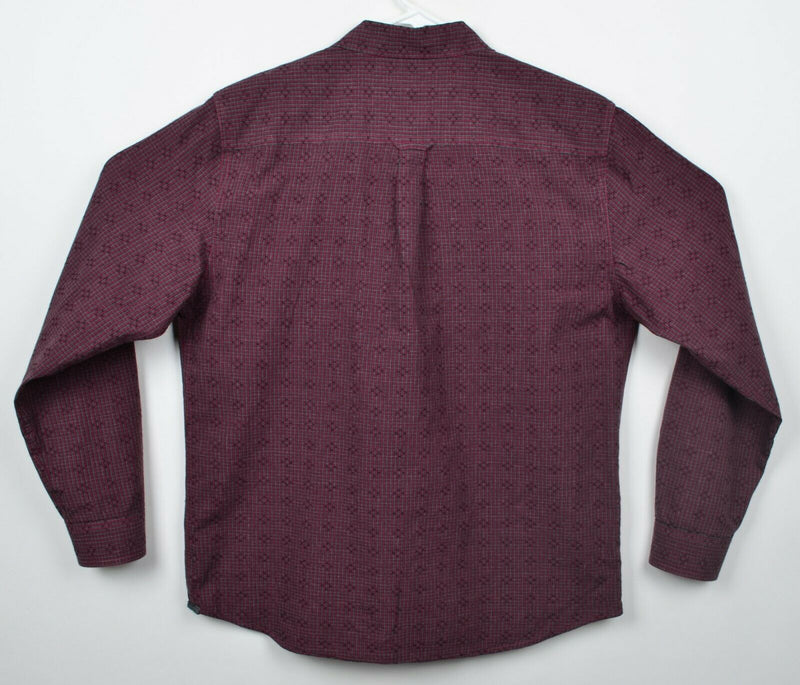 Carbon 2 Cobalt Men's Sz Medium Flip Cuff Red Plaid Check Geometric Shirt