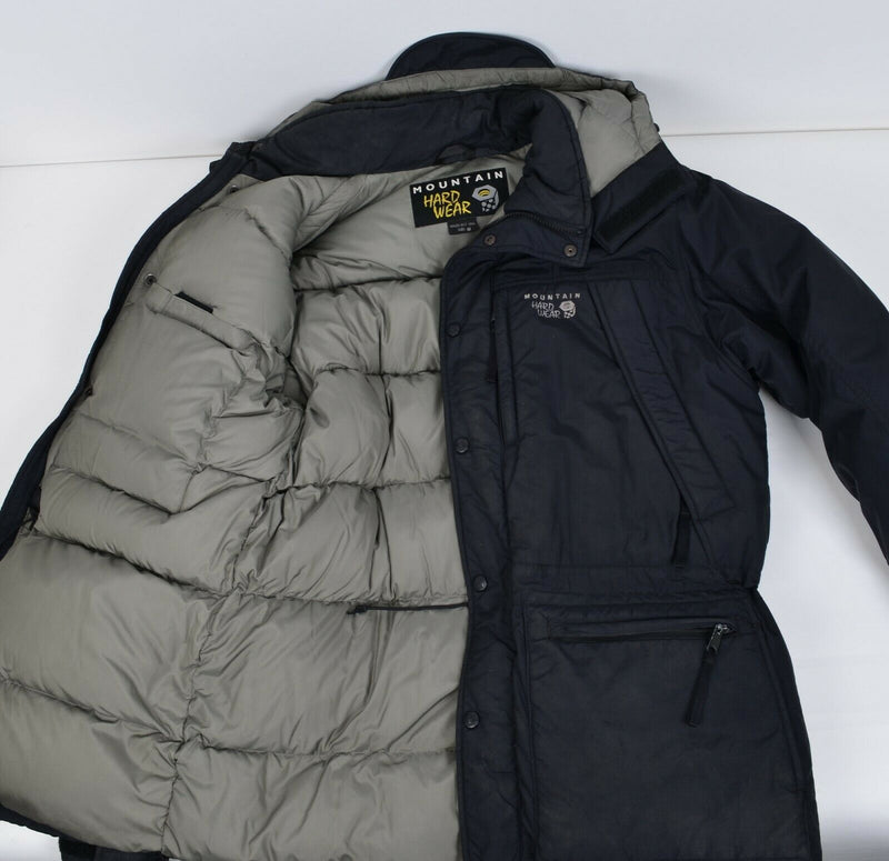 Mountain Hardware Men's Medium Goose Down Black Hooded Zip Puffer Parka Jacket