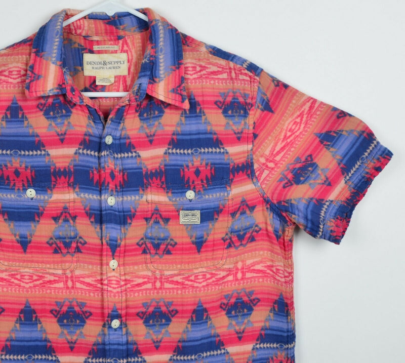 Denim & Supply Ralph Lauren Men's Sz Medium Regular Fit Aztec Striped Shirt