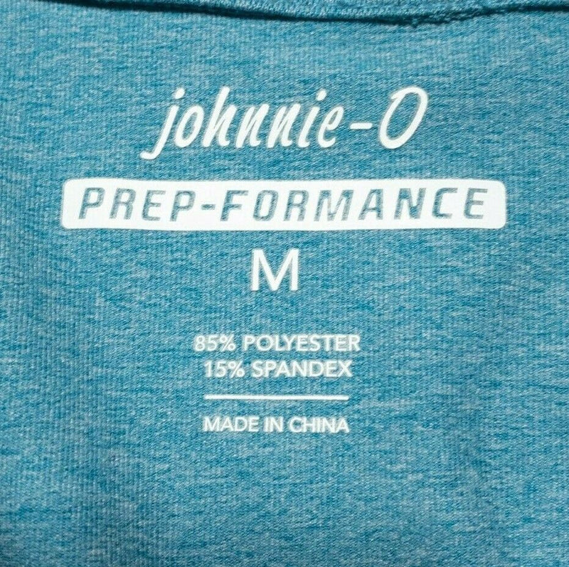 johnnie-O Prep-Formance 1/4 Zip Activewear Top Wicking Teal Blue Men's Medium