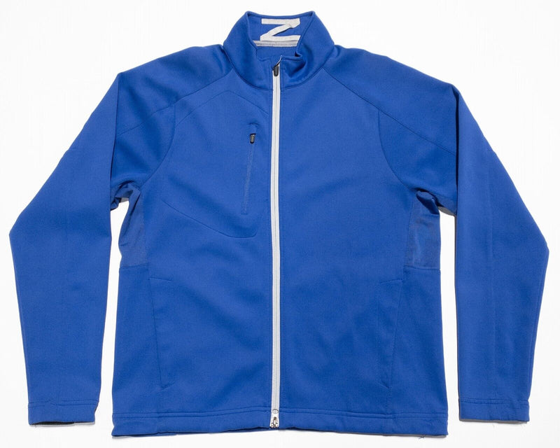 Zero Restriction Jacket Men's Medium Tour Series Full Zip Golf Blue Wicking