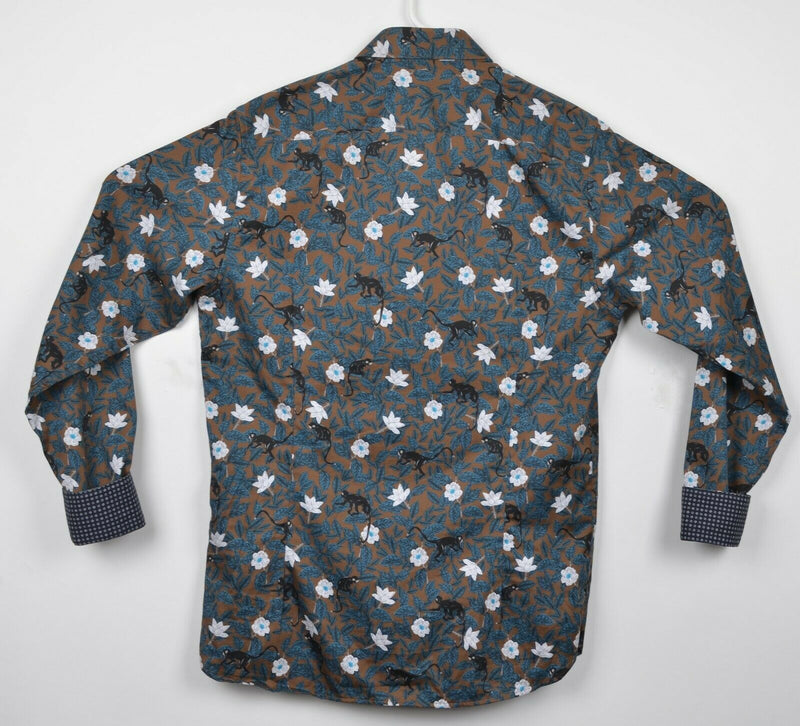 Ted Baker London Men's 3 Flip Cuff Floral Monkey Print Button-Front Shirt