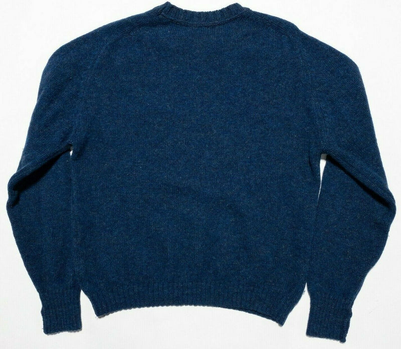 Vintage 80s L.L. Bean Men's XL Ireland 100% Wool Blue Knit Crew Neck Sweater