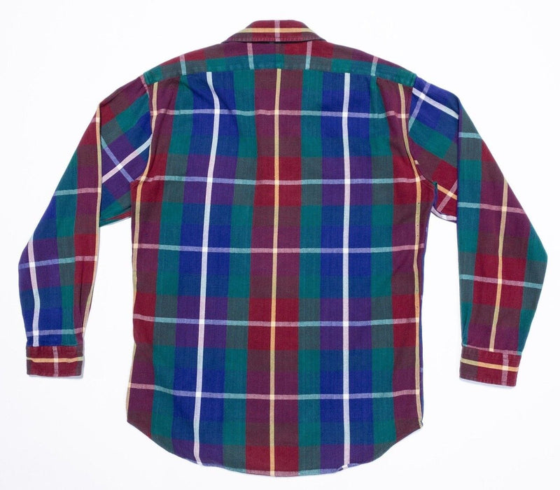 Vintage Polo Sport Ralph Lauren Flannel Large Men's Shirt Colorful Plaid Red
