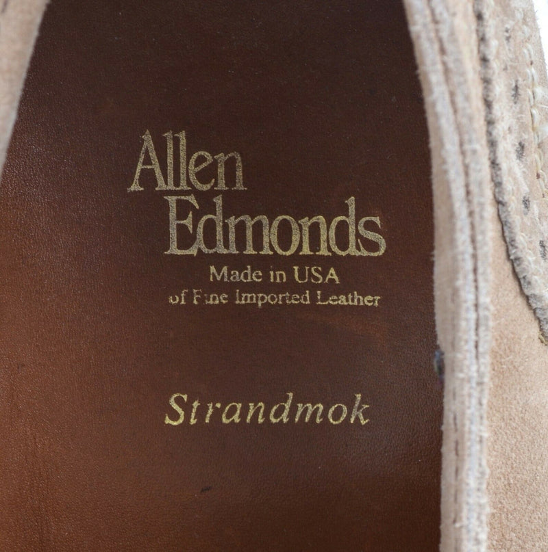 Allen Edmonds Strandmok Men's 9.5D Cap Toe Oxford Light Brown Suede Shoes