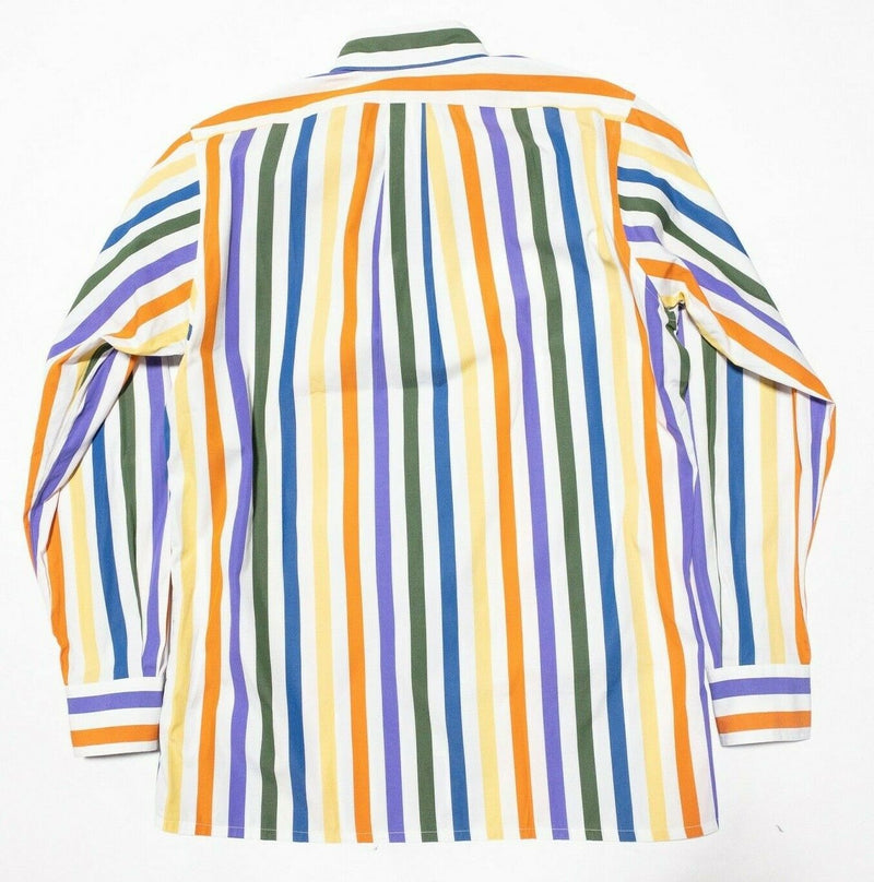 Maus & Hoffman Shirt Men's Medium Colorful Striped Vintage USA Button-Down
