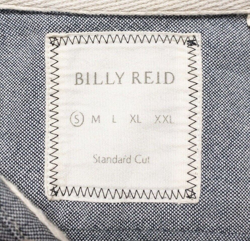 Billy Reid Shirt Small Standard Cut Men's Long Sleeve Button-Down Gray Pocket