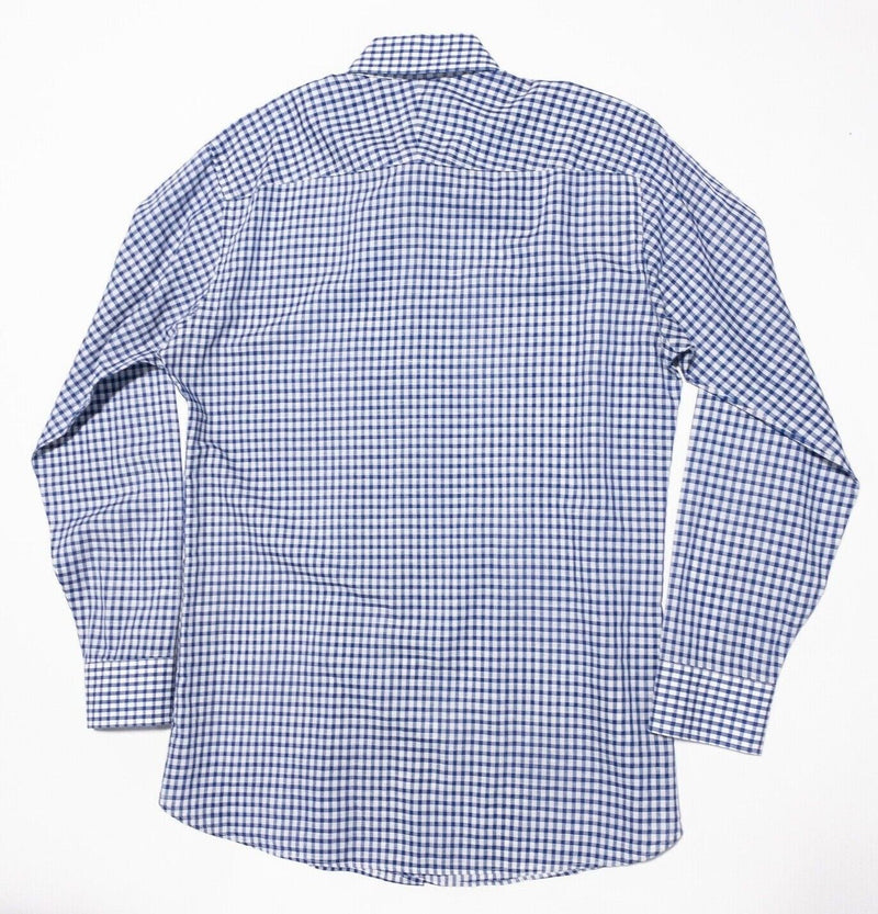 Robert Talbott Estate Shirt 17 Trim Fit Men's Blue Gingham Check L/S Dress Shirt