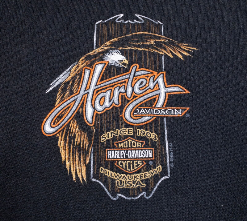 Harley-Davidson Hoodie Men's 2XL Full Zip Heavyweight Eagle Vintage 90s Biker