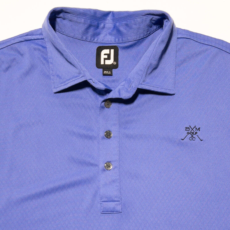 FootJoy Golf Shirt XXL Men's Polo Blue/Purple Diamond Knit Wicking Stretch 2XL